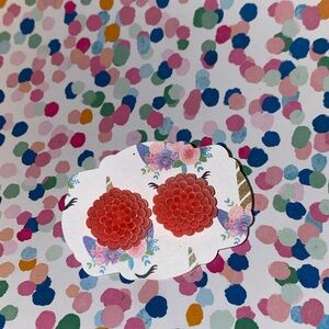 Hypoallergenic Floral Coral Stud Earrings